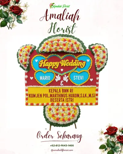 Karangan Papan Bunga Pernikahan di Tapen